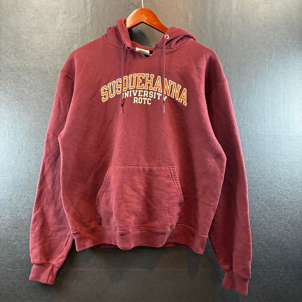 Champion Men's Burgundy and Red Hoodie